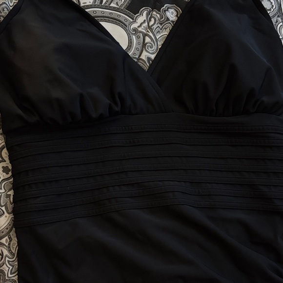 Aqua Green Black One Piece Swimsuit - Picture 5 of 7